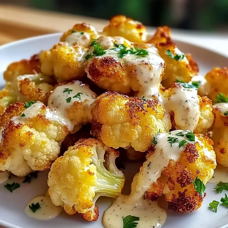 Crispy Baked Cauliflower Bites with Garlic Sauce