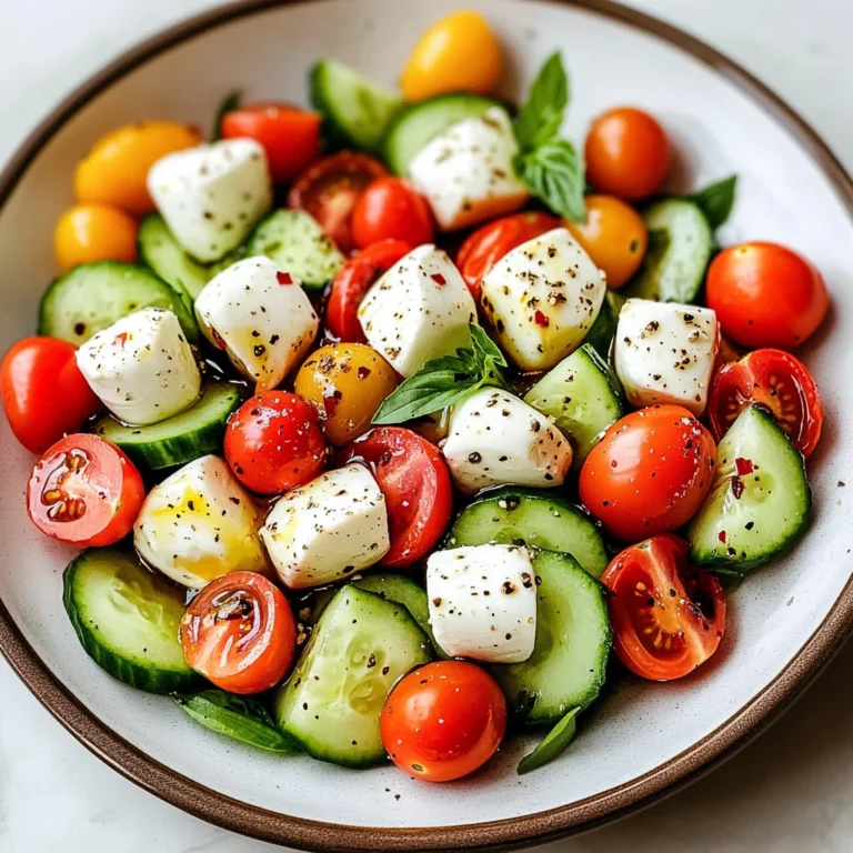 Fresh Cucumber Caprese Salad