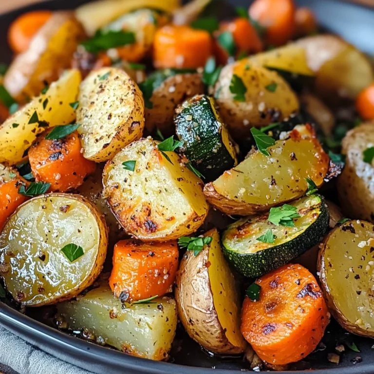 Garlic Herb Roasted Potatoes, Carrots, and Zucchini 🥔🥕🧄