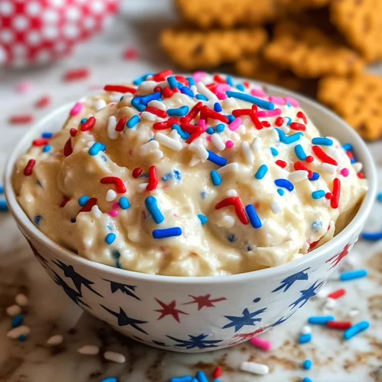 Red, White and Blue Funfetti Dip
