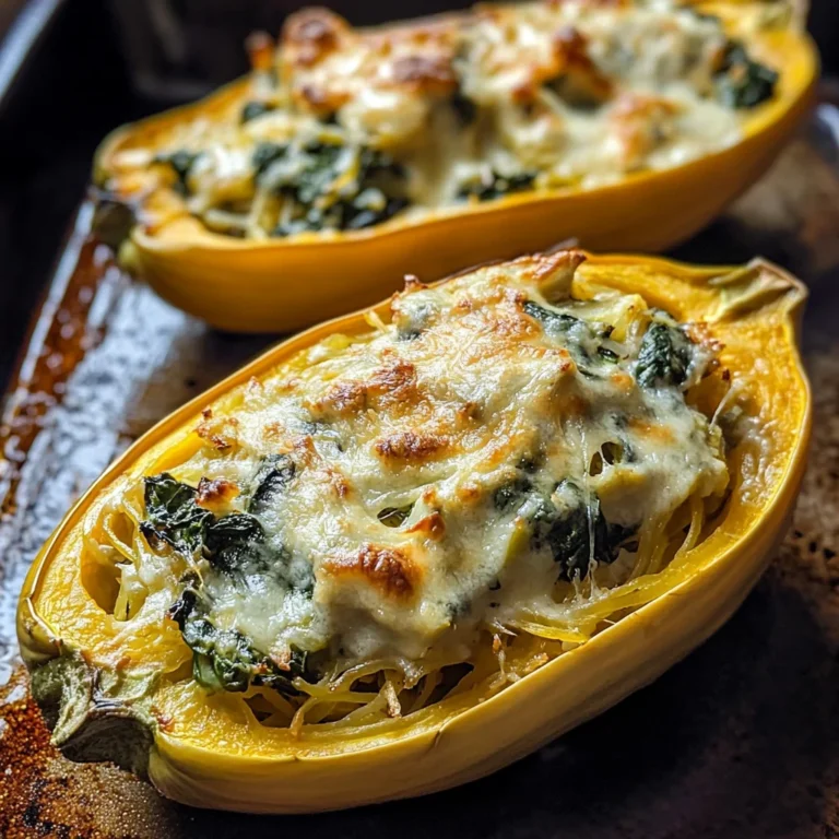 Spinach and Artichoke Stuffed Spaghetti Squash