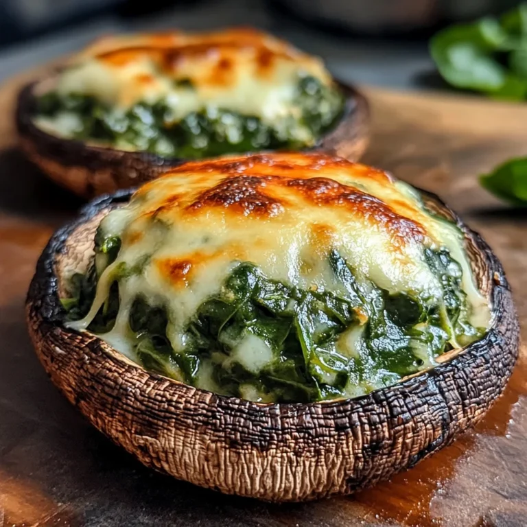 Spinach and Cheese Stuffed Portobello Mushroom