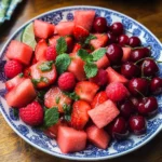 Watermelon Fruit Salad with Lime Mint Dressing