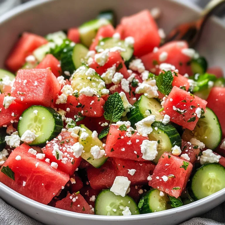 Watermelon Salad with Cucumber and Feta