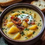 Hearty Cheddar Garlic Herb Potato Soup Recipe