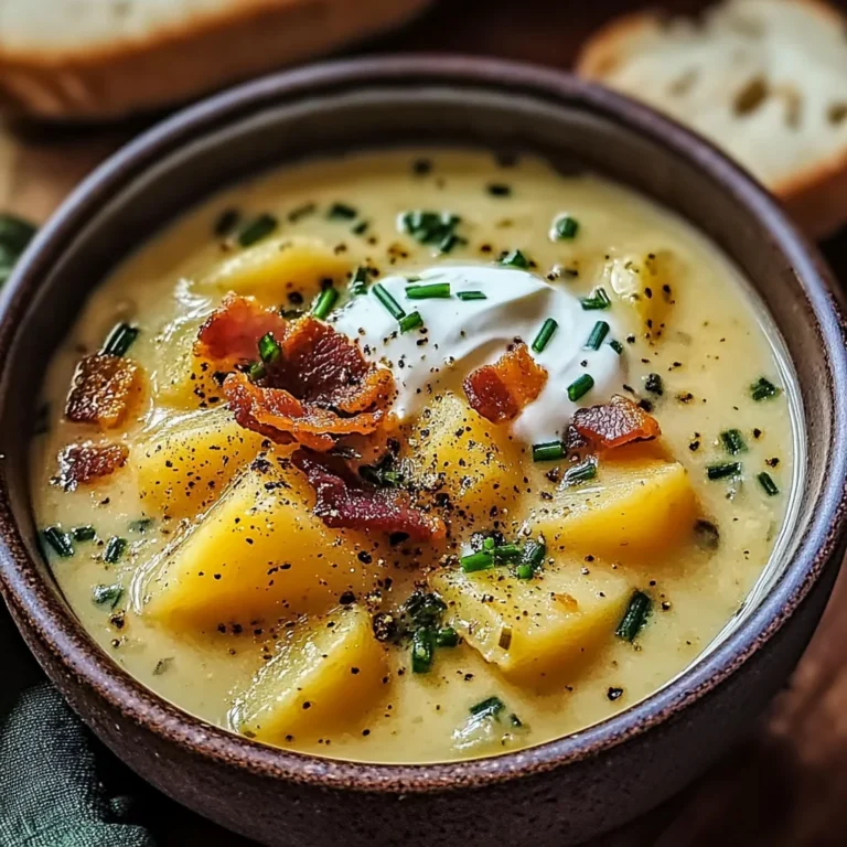 Hearty Cheddar Garlic Herb Potato Soup Recipe