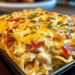 Spicy Southern Cheesy Chicken Spaghetti Casserole