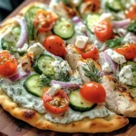 Tzatziki Chicken & Veggie Naan Pizza