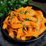 Carrot Ribbons in Rosemary Butter Sauce