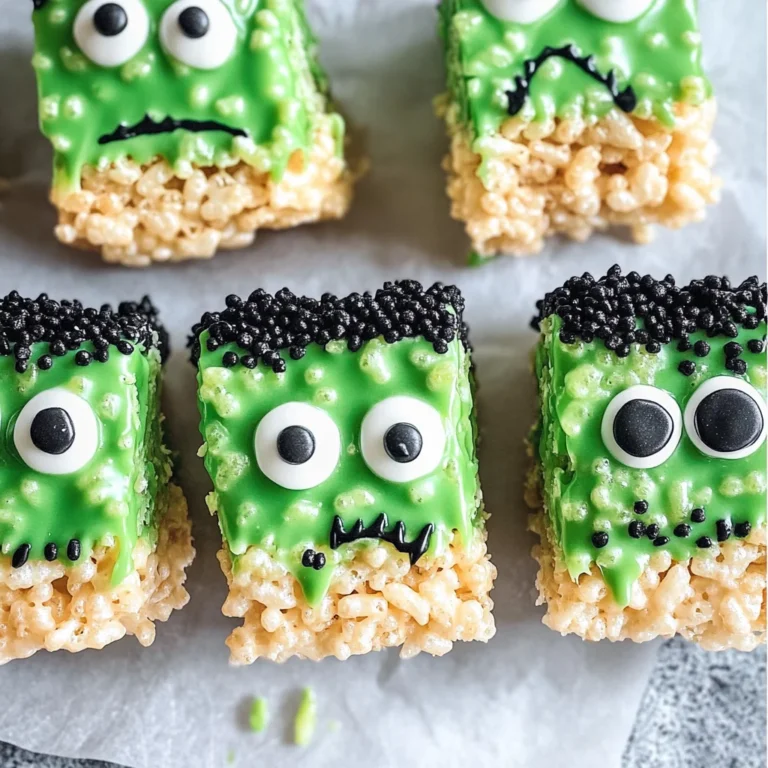 Frankenstein Halloween Rice Krispie Treats