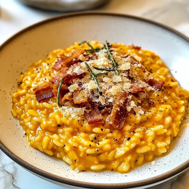 Pumpkin Risotto with Turkey Bacon & Parmesan