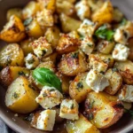 Roasted Potatoes with Baked Feta and Garlic