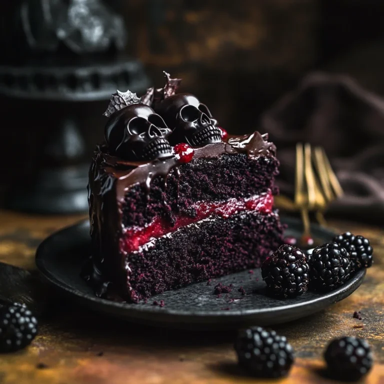 Spooky Black Velvet Halloween Cake