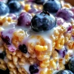 Blueberry Rice Krispies Treats with Vanilla Glaze