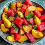 Easy Summer Peach Watermelon Salad