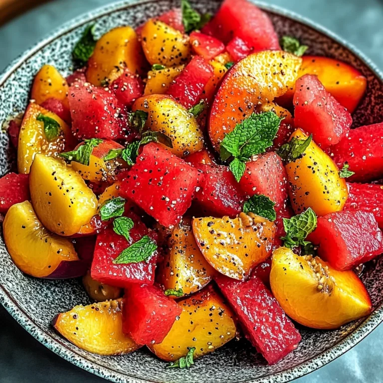 Easy Summer Peach Watermelon Salad