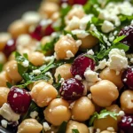 Feta & Cranberry Chickpeas with Lemon Vinaigrette