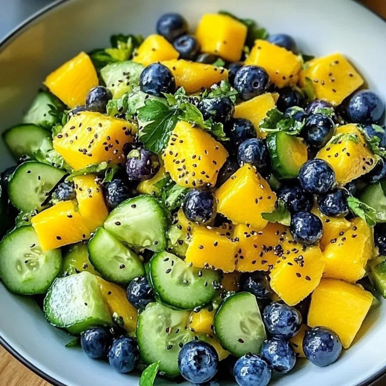 Mango Cucumber Salad with Blueberries and Avocado