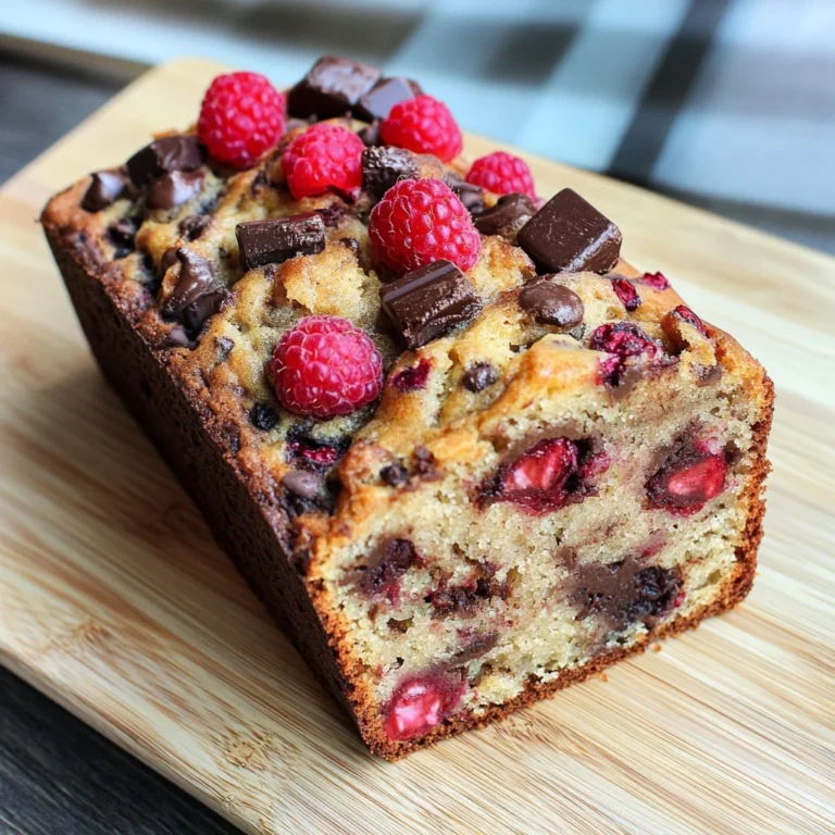 Raspberry Dark Chocolate Banana Bread