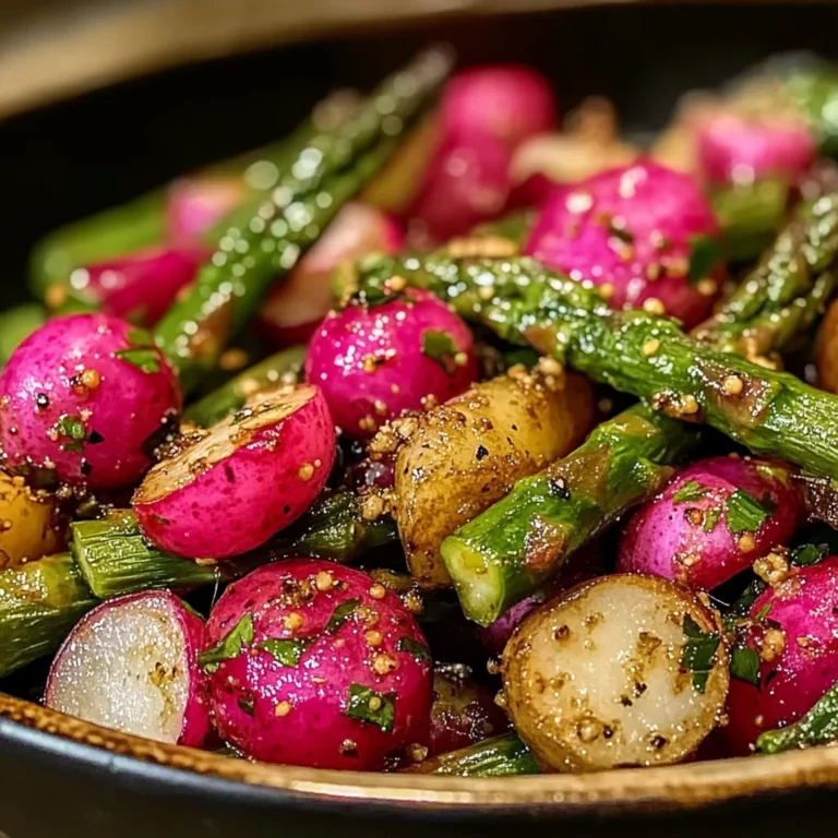 Roasted Asparagus and Radishes with Mustard Vinaigrette