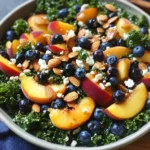 Summer Peach & Blueberry Kale Salad