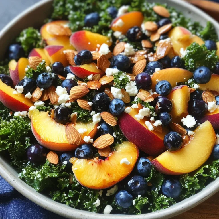 Summer Peach & Blueberry Kale Salad